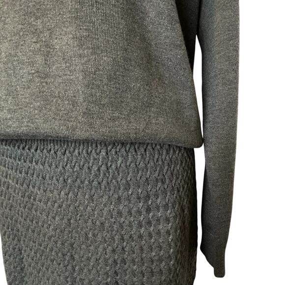 Laundry Sweater Dress Womens Size S Gray Blouson Cutout Back Mini Stretch Soft - Picture 3 of 11